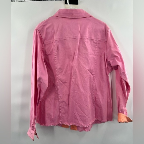 Quacker Factory pink jacket button front size XL - Picture 3 of 6